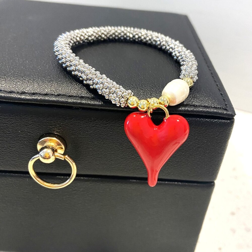 Jewelry Casual Heart Shape Polishing Enamel Plating Bracelets